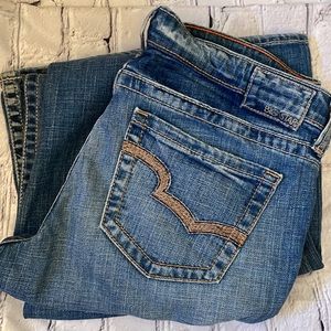 Big Star Casey Jeans Vintage Flare faded denim size 33 xl EUC stretch cotton